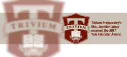 Trivium Prep Yale Educator Award for Mrs Jennifer Luque