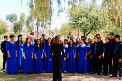A group of students singing