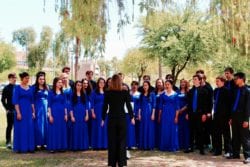 A group of students singing