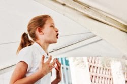 A singer singing