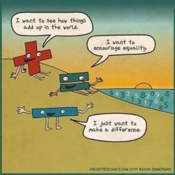 A mathematical cartoon joke