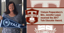 Trivium Prep Yale Educator Award for Mrs Jennifer Luque