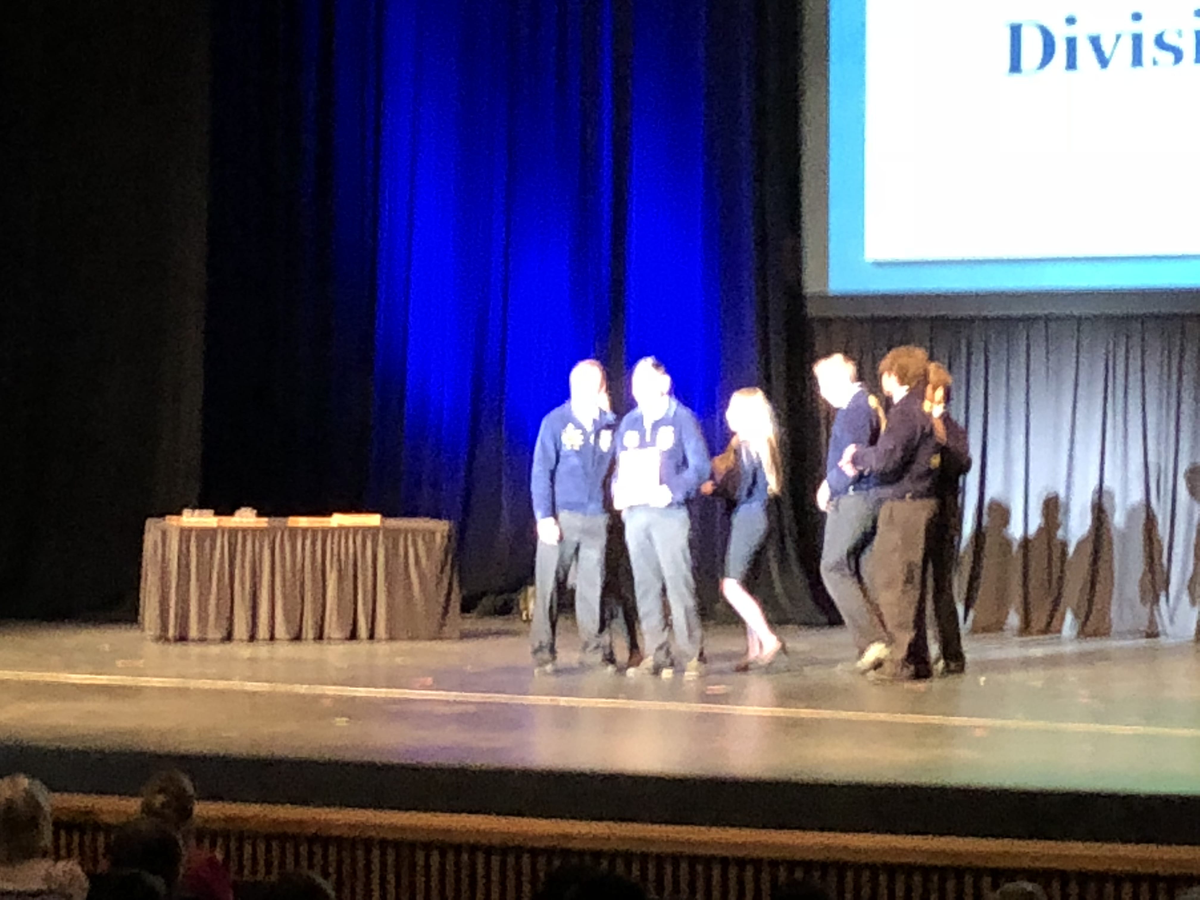 National Science fair participants on stage