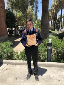 Cole Lozon posing at the national science fair