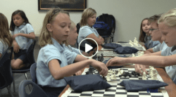 Students playing chess