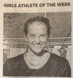 A poster for the girls athlete of the week