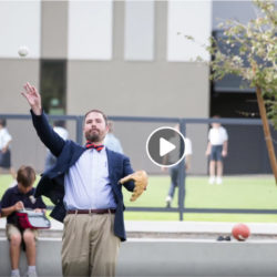 Ben Mitchell playing catch with a baseball