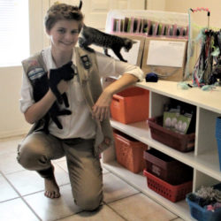 Chandler Prep girl scout with cats