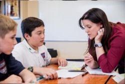 Female teacher and student