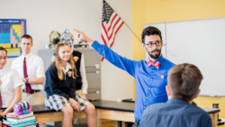 teacher in front of class