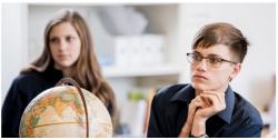 girl and boy in classroom