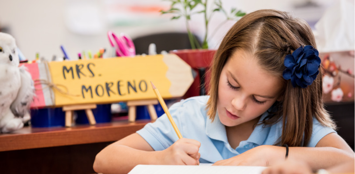 girl at desk