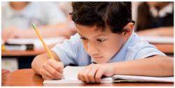 student at desk