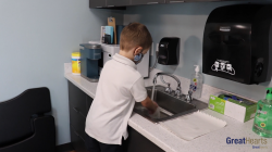 boy washing hands