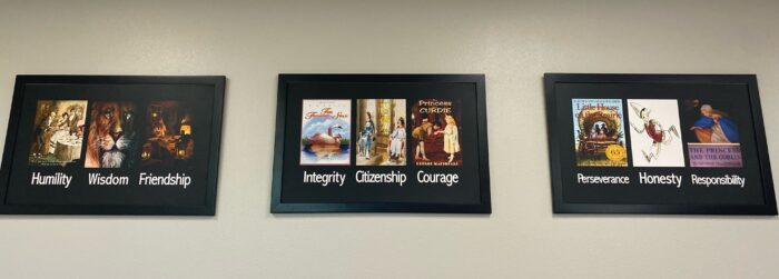 Core Virtues displayed on wall