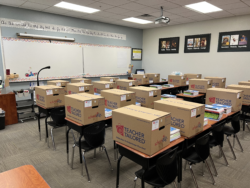 Empty classroom being set up