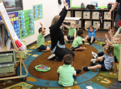 Young Hearts students with a teacher