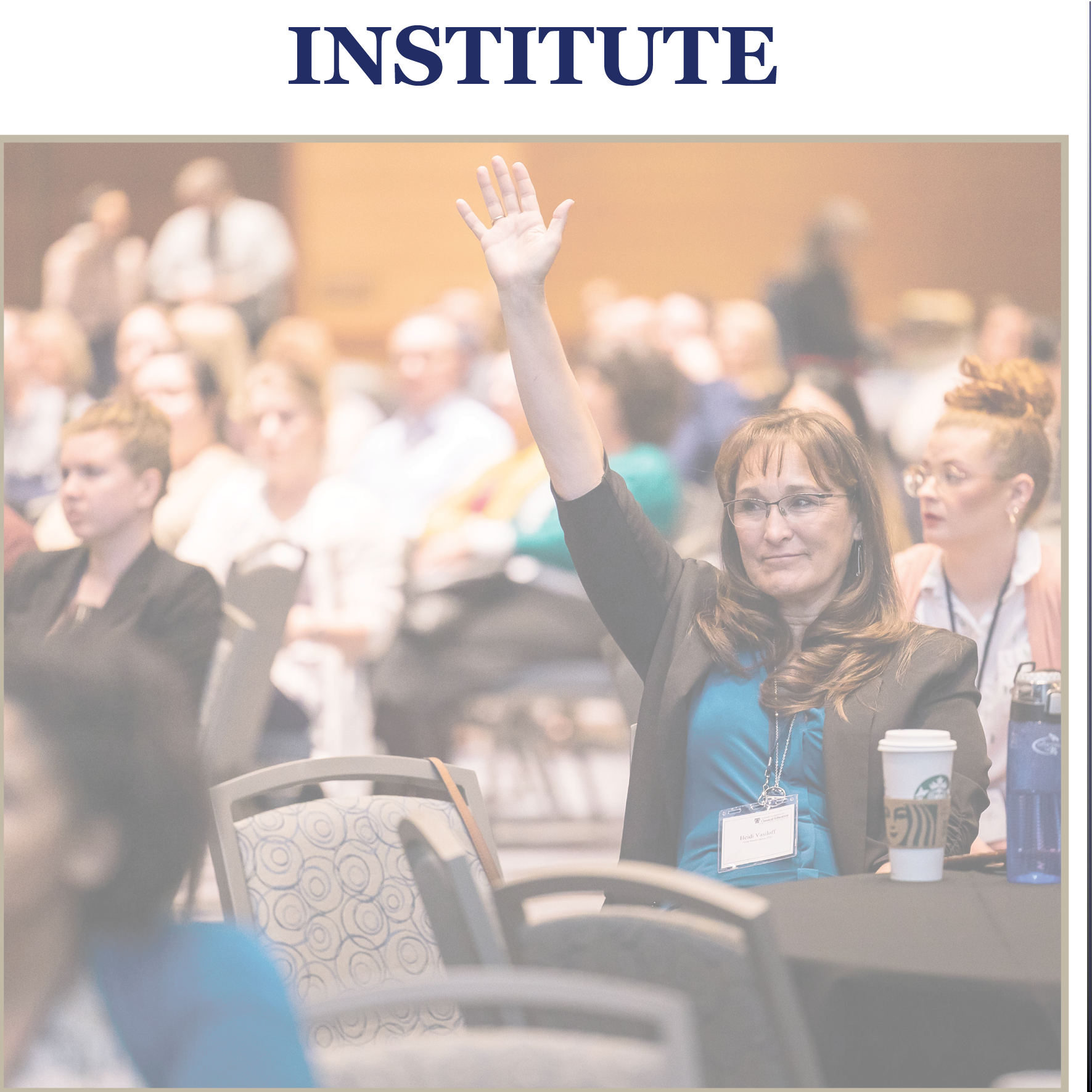 great hearts institute, woman raising hand