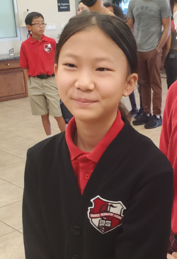 Yooni Choi in school uniform