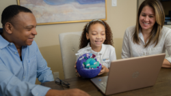 Great Hearts Online student with parents
