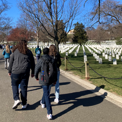 Students at Arlington Cemetery
