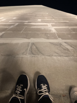 Seniors with their feet on the Washington Monument