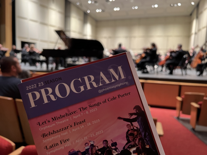 Close up of the program at the Phoenix Symphony