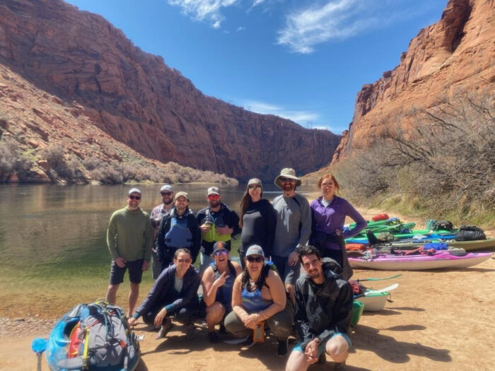 Molly Gallant with friends kayaking