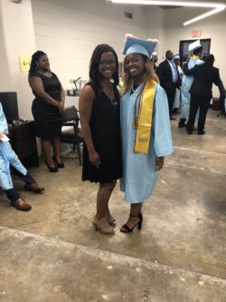 Ms. Corelus with a graduating student
