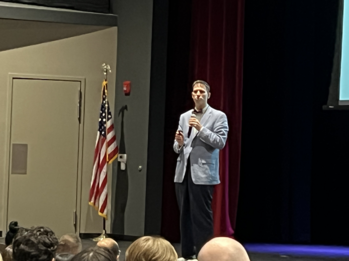 Jake Tawney addressing attendees at Great Hearts New Faculty Orientation (NFO).