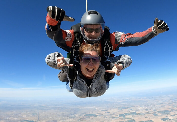 Kristen Scott skydiving