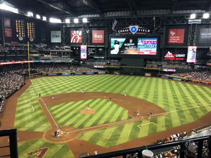 Chase Field from behind home plate