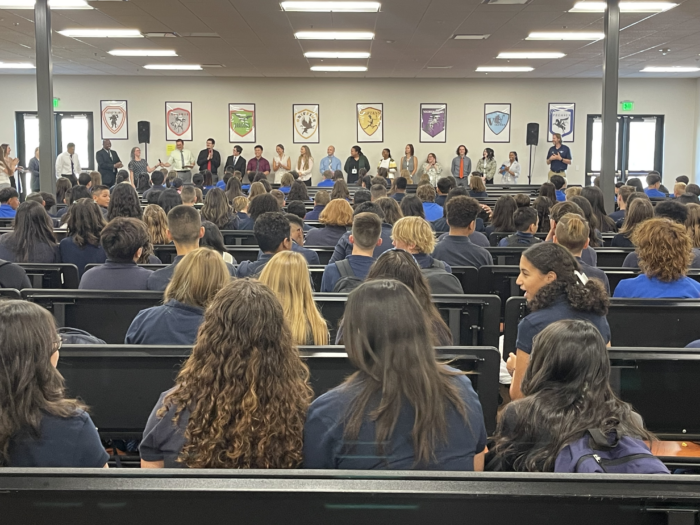Roosevelt Prep students at first day assembly