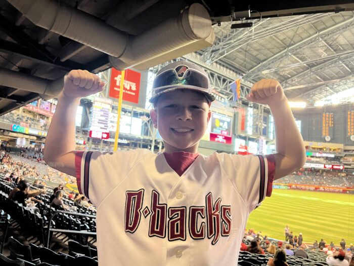 student in D-backs jersey