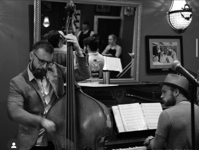Stuart Coles, music teacher at Great Hearts Harveston, playing in a jazz band.