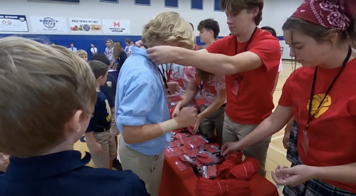 Students at House Sorting Assembly