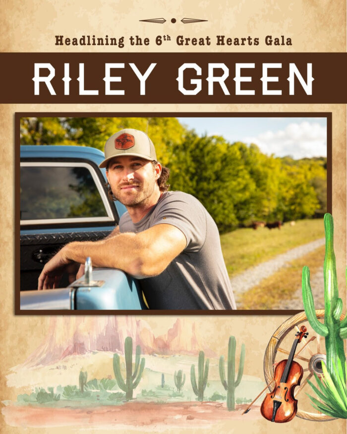 Great Hearts Gala graphic featuring Riley Green