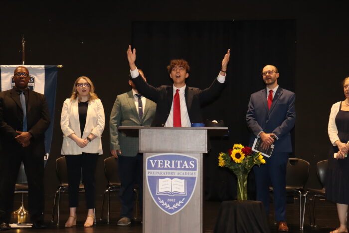 Student at Blazer Ceremony