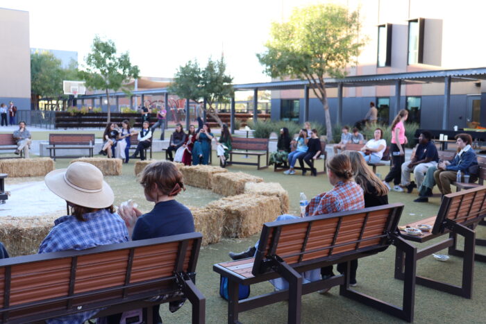 Students gathering at Cicero's Beowulf event
