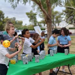 Students participating in games during Robin Hood Day