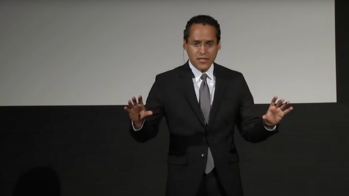 Roosevelt Montas giving a speech
