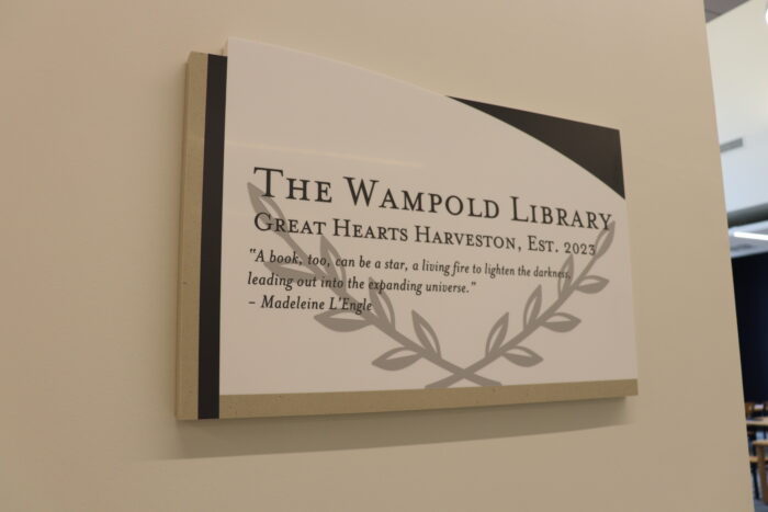 Plaque naming The Wampold Library