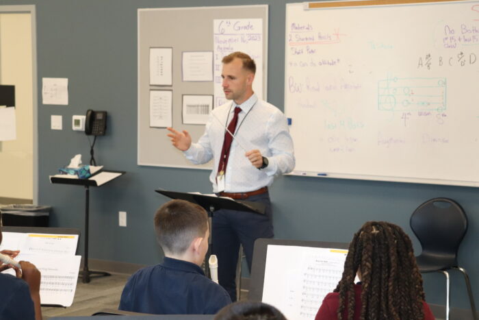 Mr. Coles teaching a music class