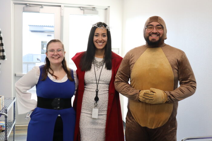 Faculty dressed as residents of Narnia