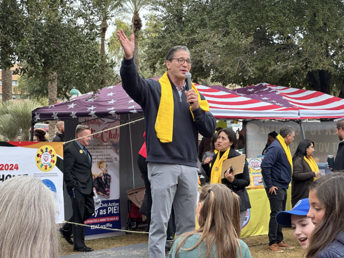 Dan Scoggin speaking at School Choice event