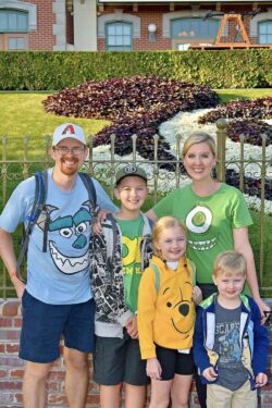 Mrs. Carpenter with her family at Disneyland