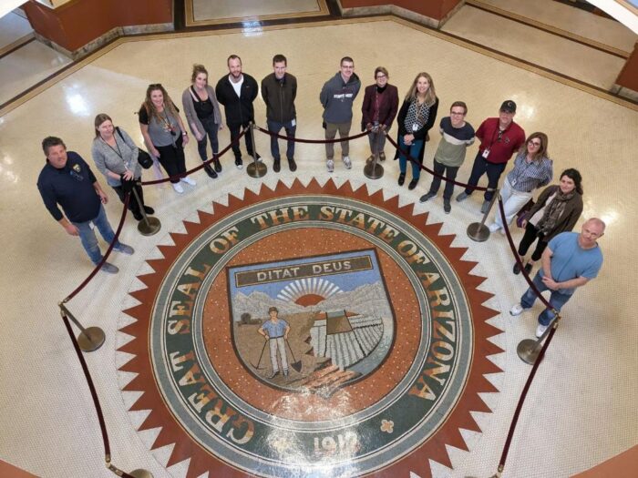 Faculty at the state capitol