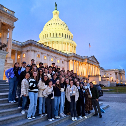 Students in front of the US Capitol Building
