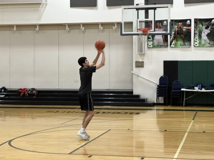 Ryan Moored shooting a basket