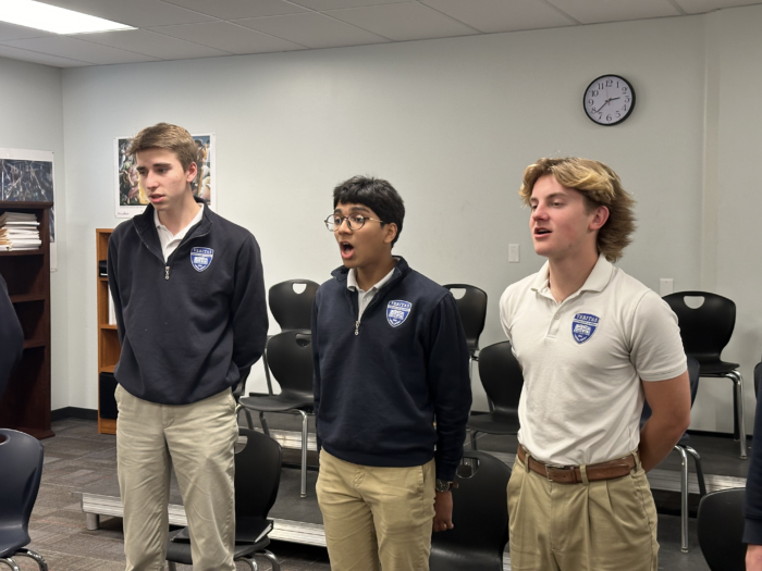 Members of the Shave Shack barbershop group at Veritas Prep